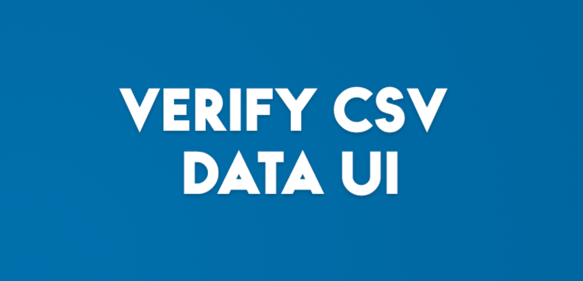 VERIFY CSV DATA UI
