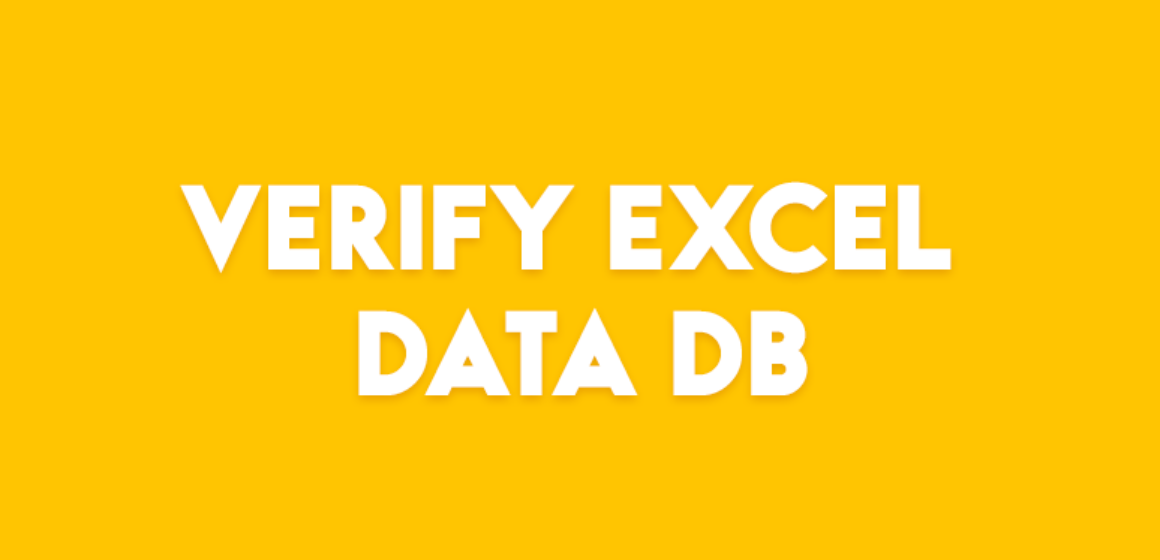 VERIFY EXCEL DATA DB